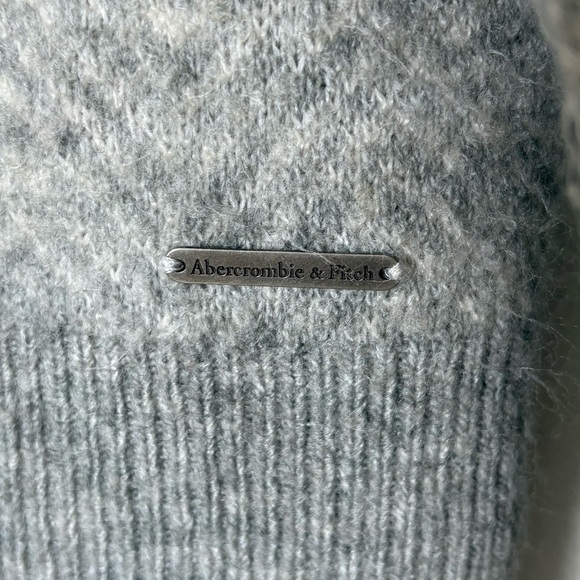 Grey Abercrombie & Fitch Knit Sweater with Button Cuffs - Picture 5 of 5